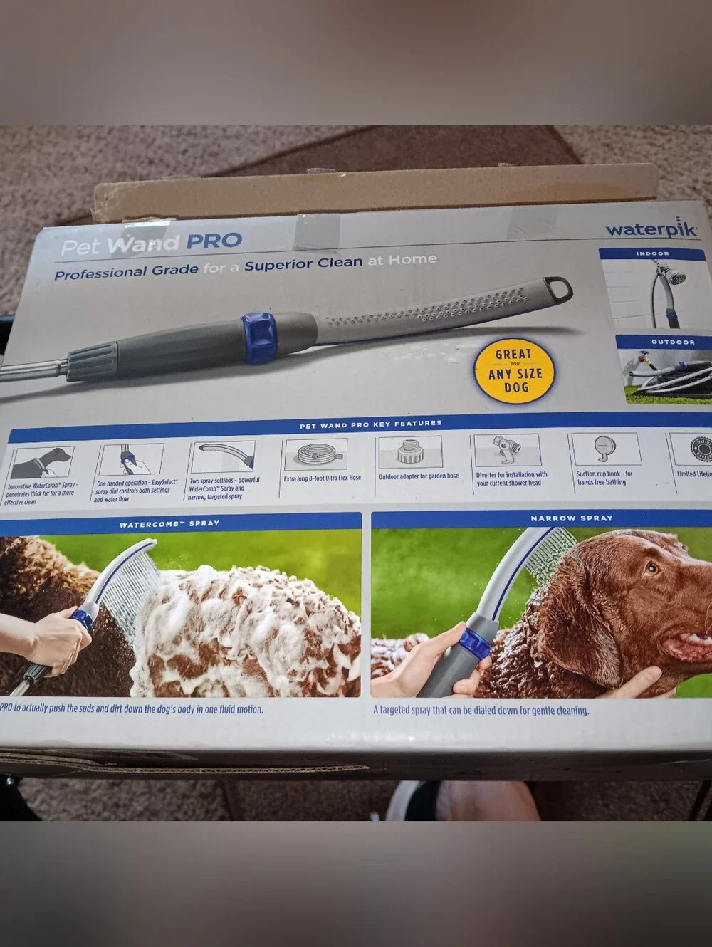 Pet Bathing Wand - Blue - For Pets Bath, Skin & Hair